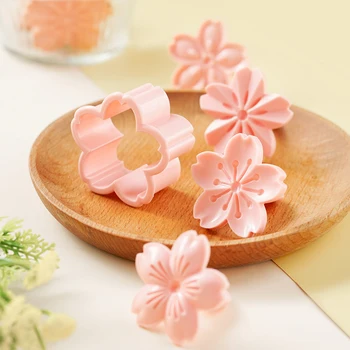 Walfos 5vnt/Set Sakura Slapukas Pelėsių Antspaudas Sausainių Pelėsių Cutter Pink Cherry Blossom Pelėsių Gėlių Žavesio 