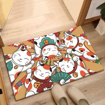 Japonijos pasisekė katė słomianka Chinatow Flanelė kilimų Pėdos padas Naktiniai kilimėlis įrašas osmanai durų anti-slydimo kilimėliai 400x600mm