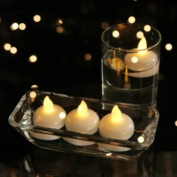 24pcs Flameless Vandeniui Žvakė, Lempa Plūduriuoti Ant Vandens Led Plastiko Plūduriuojantis Arbata Žibintai su baterijomis, Šaliai Dekoro
