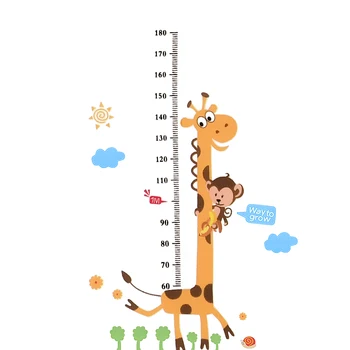 Vaikų PVC Kambarys Dekoratyvinės Sienų Lipdukai Cartoon Tapetai Matavimo Aukštis Lipdukai Padėti vaikams patvirtinti jų aukštis