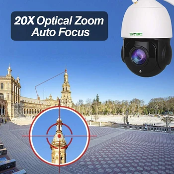 SV3C PTZ IP Kamera 2MP, Lauko Speed Dome Saugos Kamera, VAIZDO Kameros 20x Zoom Vaizdo Stebėjimo Onvif Vandeniui Naktinio Matymo