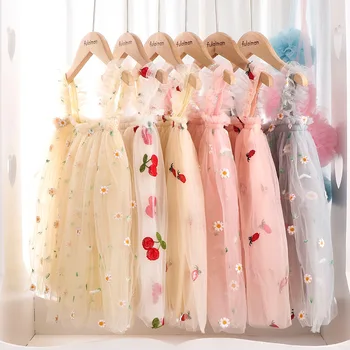 Vasaros Diržas Tinklelio Suknelė 2021 Mergaičių Suknelė, Mados Mergaičių Gimtadienio Vakarėlio Princesė Suknelė Mergaitėms, Vaikams Apsirengti Vestidos 1-6 Amžius