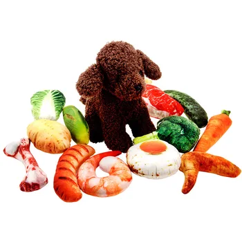 Naują Pet Tiekimo Drobės Modeliavimas Maisto Šuns Žaislas Daržovių Formos Katė Lėlės Kepsnys Kaulų Kramtyti Žaislą Šuniuką Priedai