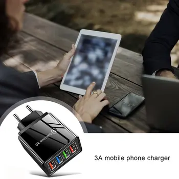 4 USB 3A Mobiliojo Telefono Įkroviklis Greitai, Įkrovimo Nešiojamų Sienos automobilinis Įkroviklis Liepsną Kritimo Atsparumo Tablet