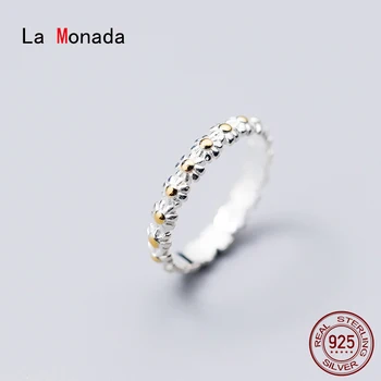 La Monada Mažai Gėlių Piršto Moterų Žiedas 925 Sterlingas Sidabro Minimalistinio Žiedai Moterims 925 Sidabro Baudos Jewerly Žiedai Moteris