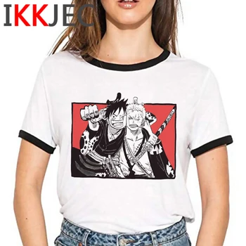 Vienas Pieceone Gabalas Luffy drabužius moterų ulzzang pora kawaii marškinėlius derliaus