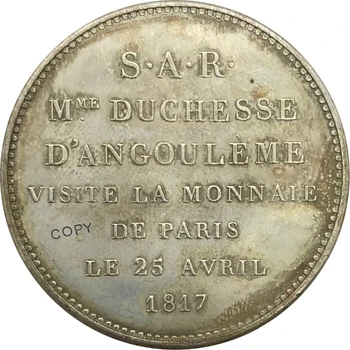 Jntprojektai.lt Prancūzija Jntprojektai.lt Prancūzija 1817 M. Prancūzija 5 Frankai Cupronickel Padengti Sidabro Monetos Kopija