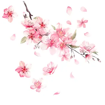 Klasikiniai Rytietiški Cherry Blossom Vinilo Meilės Automobilį Auto Gėlių Žavesio Lipdukas Rožinė Decal Pabrėžti, Automobilių Langų Dekoro Romantika