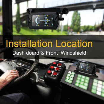 Belaidžio Saulės Padangų Slėgio Stebėjimo Sistema, Skaitmeninis LCD Signalizacija su 6 Išorinių Jutiklių, Automobilių RV Sunkvežimių PSSS