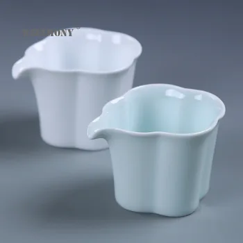 Keramikos tikroji taurė plaktukas grūdų arbata jūros spalvos jūros vandens balto porceliano kung fu arbatos ceremonija arbatos splitter sutirštės Japonų rankų darbo taurė
