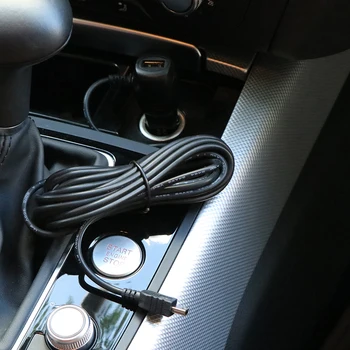 Vingtank 11,5 Pėdų Įkrovimo Kabelis 5V 2A USB Automobilinis Įkroviklis Adapteris su Papildomų USB Prievadas, skirtas Automobilių DVR Brūkšnys Cam GPS Navigacija Mobilųjį Telefoną