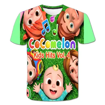 Juokinga Drabužiai Vaikams Vaivorykštė Spausdinti Cocomelon Marškinėliai Berniukams trumpomis Rankovėmis Marškinėlius Bamblys Merginos Harajuku muzikos marškinėliai vasaros 2021