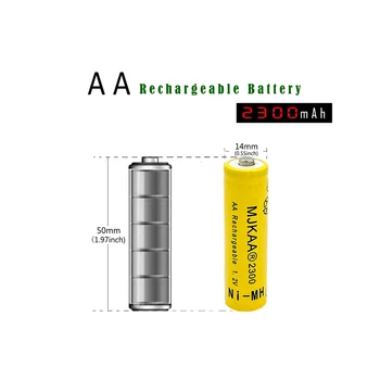 2/4/6/8Pcs 2300mAh AA NI-MH Baterija 1.2 V Aukštos Kokybės 2A Rechargerable Baterijas Nuotolinio Valdymo Pre-Už