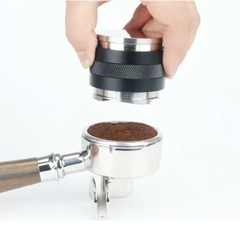 Dvigubas Kavos Suklastoti Daugiafunkcį Aliuminio Suklastoti 58mm Išgaubti Bazė Reguliuojamas Keturių Lapų Milteliai Plaktukas Espresso Ardyti