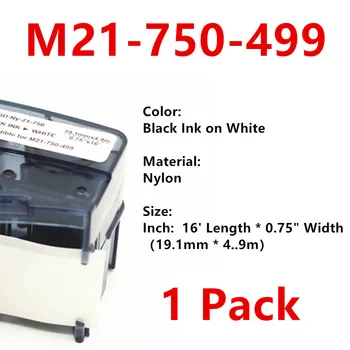 1PK bmp21 M21 750 499 Etiketės, juostelės, etiketės maker Etiketės Juostos M21-750-499 Juodu Ant Balto Nailono už BMP21 Plius bmp21 LABPAL spausdintuvą