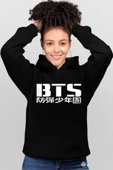 BTS Palaidinukė Unisex Drabužių K-Pop Produktų, Laisvalaikio Drabužiai Hoodie Juoda Seatshirt