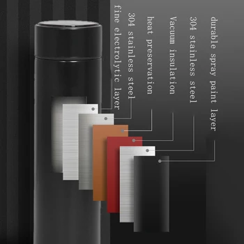 500ml Protingas Vakuuminės Kolbos Smart Termosas Nerūdijančio Plieno Kelionės Kavos Puodelis Arbatos Puodelio LCD Temperatūros Displėjus Vandens Butelis
