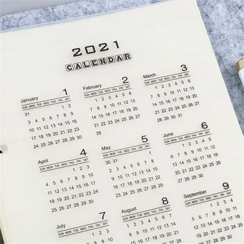 2vnt Sąsiuvinis Dozatoriais 2021 Metų Kalendorius A5/A6 Palaidų Lapų Spipral Sąsiuvinis Separatorius Puslapių, 6 Skylių Dienoraštis Indeksas Puslapius