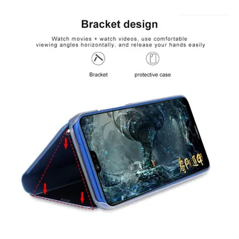 Smart Veidrodis, Flip Case For Xiaomi Mi 10T Pro 10 T Lite 9 Šviesiai A3 10 Pastaba Pro Xiomi Poco M3 X3 NFC Stovėti Telefono Magnetinis Dangtelis