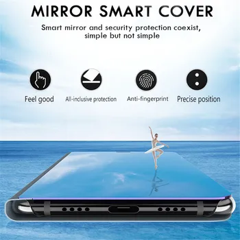 Smart Veidrodis, Flip Case For Xiaomi Mi 10T Pro 10 T Lite 9 Šviesiai A3 10 Pastaba Pro Xiomi Poco M3 X3 NFC Stovėti Telefono Magnetinis Dangtelis