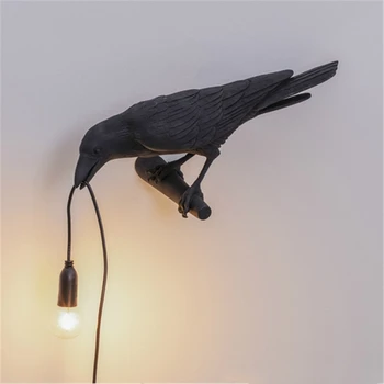 Šiaurės Gyvūnų Bionika Kūrybos Varna Dervos Sienos Lempos Kambarį Tyrimas Miegamasis Šviesos Armatūra Altoriaus Laiptų Atveju Paukštis LED Dekoras