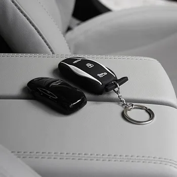 AUTO -Juoda silikono klavišą, Krepšys, nuotolinio valdymo mygtuką nustatyti Tesla model S 60 75 85 100D
