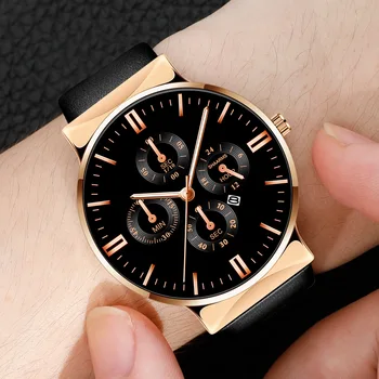Prabangių Laikrodžių Vyrams Multi Dial Odos Watchband Top Brand Kvarcinis Laikrodis Vyrų Watch Verslo Dovanų relogio masculino 2021