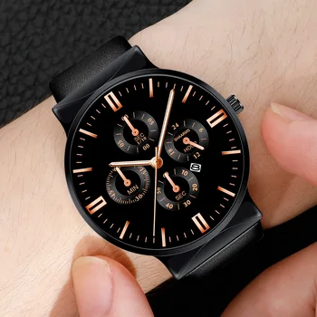 Prabangių Laikrodžių Vyrams Multi Dial Odos Watchband Top Brand Kvarcinis Laikrodis Vyrų Watch Verslo Dovanų relogio masculino 2021