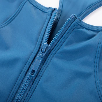 Moterų Sporto vientisi maudymosi kostiumėlį Priekiniai Zip Mokymo maudymosi Kostiumėliai, Built-in Puodeliai