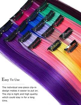 Panašių Svajonių Įrašą Plaukų Priauginimas 36 Spalvos Ombre Ilgų Tiesių, Sintetinių Plaukų Pratęsimo Įrašą Hairpieces Atsparus Karščiui