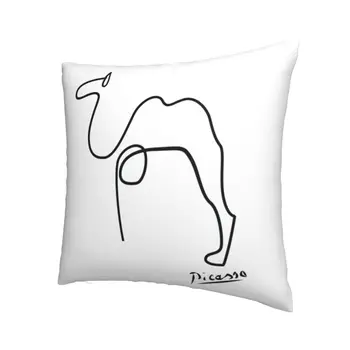 Prabanga Pablo Picasso Line Art Camel Kūrinys Mesti Pagalvės užvalkalą Namų dekoro Minimalistinio Eskizai Pagalvėlė Padengti 40x40 Sofa