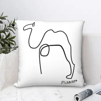 Prabanga Pablo Picasso Line Art Camel Kūrinys Mesti Pagalvės užvalkalą Namų dekoro Minimalistinio Eskizai Pagalvėlė Padengti 40x40 Sofa