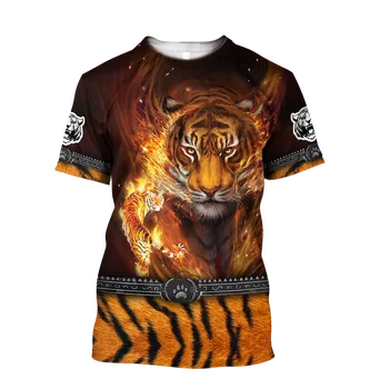 2021 Naujas Vasaros Madinga vyriški T-shirt Advanced Tigras 3d Spausdinimo T-shirt Harajuku Atsitiktinis O-kaklo trumparankoviai marškinėliai, Xxs-6xl.