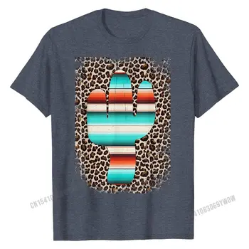 Juokinga, Leopardas ir Serape Kaktusas spausdinti Turquiose Marškinėliai Atsitiktinis Atsitiktinis Marškinėliai Naujo Dizaino Medvilnės Vyrų Tshirts