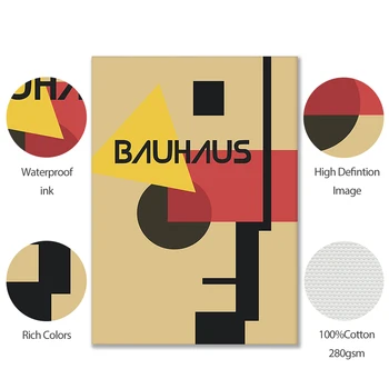 Bauhaus Retro Abstrakčiai Plakatus Spausdina Orange Geometrinis Rektangel Kunst Drobės Tapybos Sienos Menas Nuotraukas Kambarį Dekoro