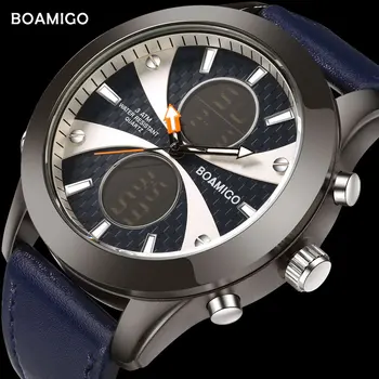 Vyrų Sporto Laikrodžiai BOAMIGO Top Brand Vyrų Kvarciniai Laikrodžiai Mados LED Skaitmeniniai Laikrodžiai Vyrams Relogio Masculino Vyrų Laikrodis