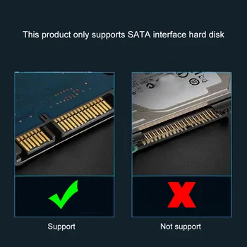 HDD Case 2.5 colių SATA su USB3.1 Gen2 Tipas-C/ USB3.0 SSD Adapteris iš 7mm USB C Standžiojo Disko Dėžutė Išorinis HDD Talpyklos