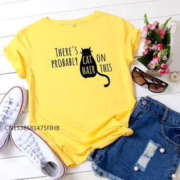 Vasaros XS-4XL Minkštas Premium Moterys T-Shirt Lovely Cat Spausdinti Marškinėliai Moterims Įgulos Kaklo trumpomis Rankovėmis Tees Moterų Marškinėliai Pink Viršūnės