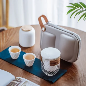 Keramikos arbatinukas su Vieną Puodą Trys Puodeliai Vienu bako gaiwan teacup arbatos rinkiniai nešiojamų kelionių arbatos rinkinys drinkware