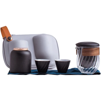 Keramikos arbatinukas su Vieną Puodą Trys Puodeliai Vienu bako gaiwan teacup arbatos rinkiniai nešiojamų kelionių arbatos rinkinys drinkware
