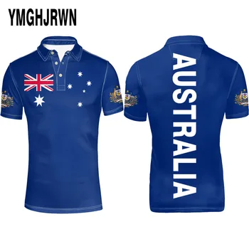 AUSTRALIJOS jaunimo nemokamai užsakymą pavadinimas numeris foto juoda balta, tamsiai mėlynos logotipo aus šalies Polo marškinėliai tautos vėliava drabužius