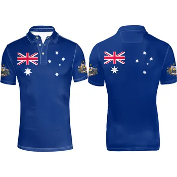 AUSTRALIJOS jaunimo nemokamai užsakymą pavadinimas numeris foto juoda balta, tamsiai mėlynos logotipo aus šalies Polo marškinėliai tautos vėliava drabužius
