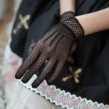 Japonijos Lolita Suknelė Vintage Gotikos Vertus Rankovėmis, Pirštines, Nėriniai Haori Mergina Net Akių Trumpas Pirštinės Handwear Cospaly Anime