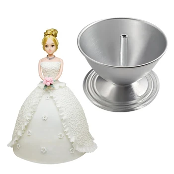 3D Princesė Lėlės Suknelė Konditerijos Formos Sijonas Aliuminio Kepimo Įrankiai Pelėsių Minkštas Tortas Dekoravimo Reikmenys 6inch
