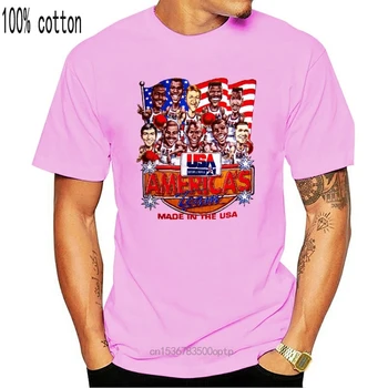 Jav Basketballer 1992 Dream Team Karikatūra Marškinėliai Naujas Trumpas Rankovės Mens T Marškinėliai Mados Viršuje, Trišakiai 011733