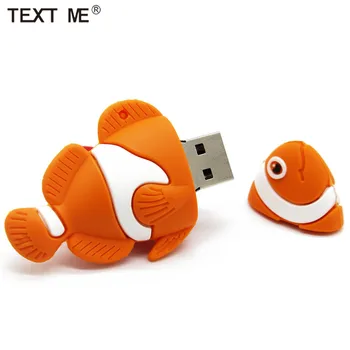 TEKSTAS MAN mielas Oranžinis mini žuvų modelis usb2.0 4GB 8GB 16GB 32GB 64GB pen drive USB 