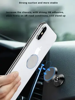 Universalus 360 laipsnių kampu besisukančių magnetinių mobiliojo telefono laikiklis automobilyje, mobiliojo telefono laikiklis, automobilinis telefonas automobilio turėtojas