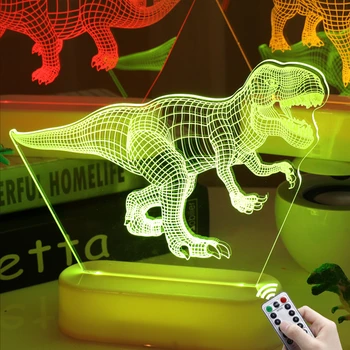 3D Dinozaurai Naktį Šviesos Dinozaurų Grupė su Gimtadieniu Dekoracijos Vaikams Baby Shower Dekoro Dovanos Vaikams Parduotuvė