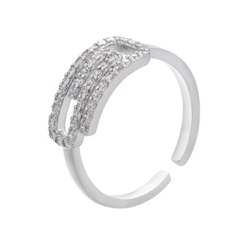 ZHUKOU auksas, sidabras spalva, sąvaržėlės moterų CZ žiedas crystal žiedą, moterims vakarienė elegantiškas mados žiedas juvelyriniai dirbiniai didmeninė VJ125
