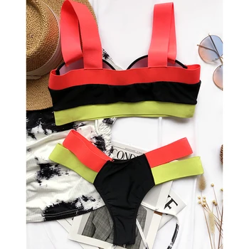 Seksualus kratinys maudymosi kostiumėlį 2021 Underwire push up bikinis nustatyti Tvarstis aukštos sumažinti maudymosi kostiumėliai moterims Bandeau maudymosi kostiumą, Brazilijos Biquini